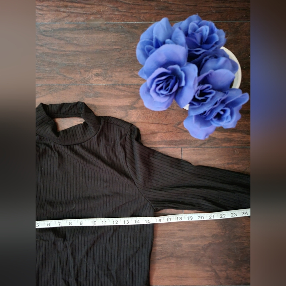 Fashion Nova chocker, open back bodycon ribbed black wiggle dress, Size XL - Picture 2 of 9